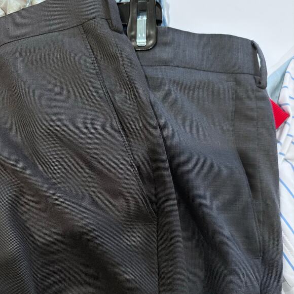 Louis Raphael Comfort Stretch Solid Skinny Fit Flat Front Dress Pant - Picture 9 of 9